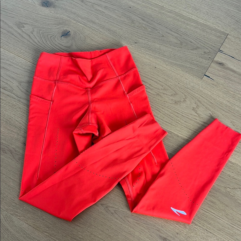 Red Brooks Compression Running leggings